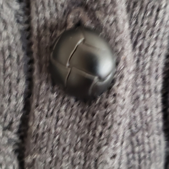 American Living sz Medium Women's Gray Grey Cable Knit Cardigan Sweater - Picture 6 of 9
